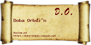 Doba Orbán névjegykártya